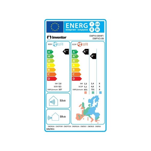 ΚΛΙΜΑΤΙΣΤΙΚΟ INVENTOR EMPEROR EMPVI-09WFI/EMPVO-09 INVERTER 9000BTU R32  WIFI